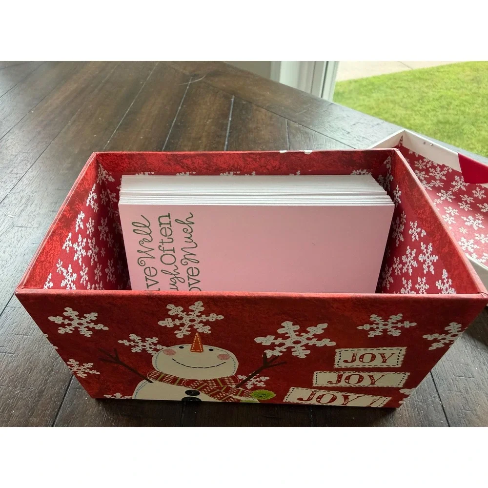 Snowman Christmas Gift Box with Assorted Stationery Cards